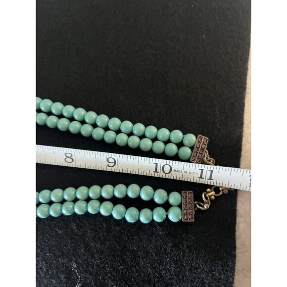 HEIDI DAUS 5 Strand Turquoise & Multi Color Crystal Necklace Adjustable STUNNING - Picture 6 of 16